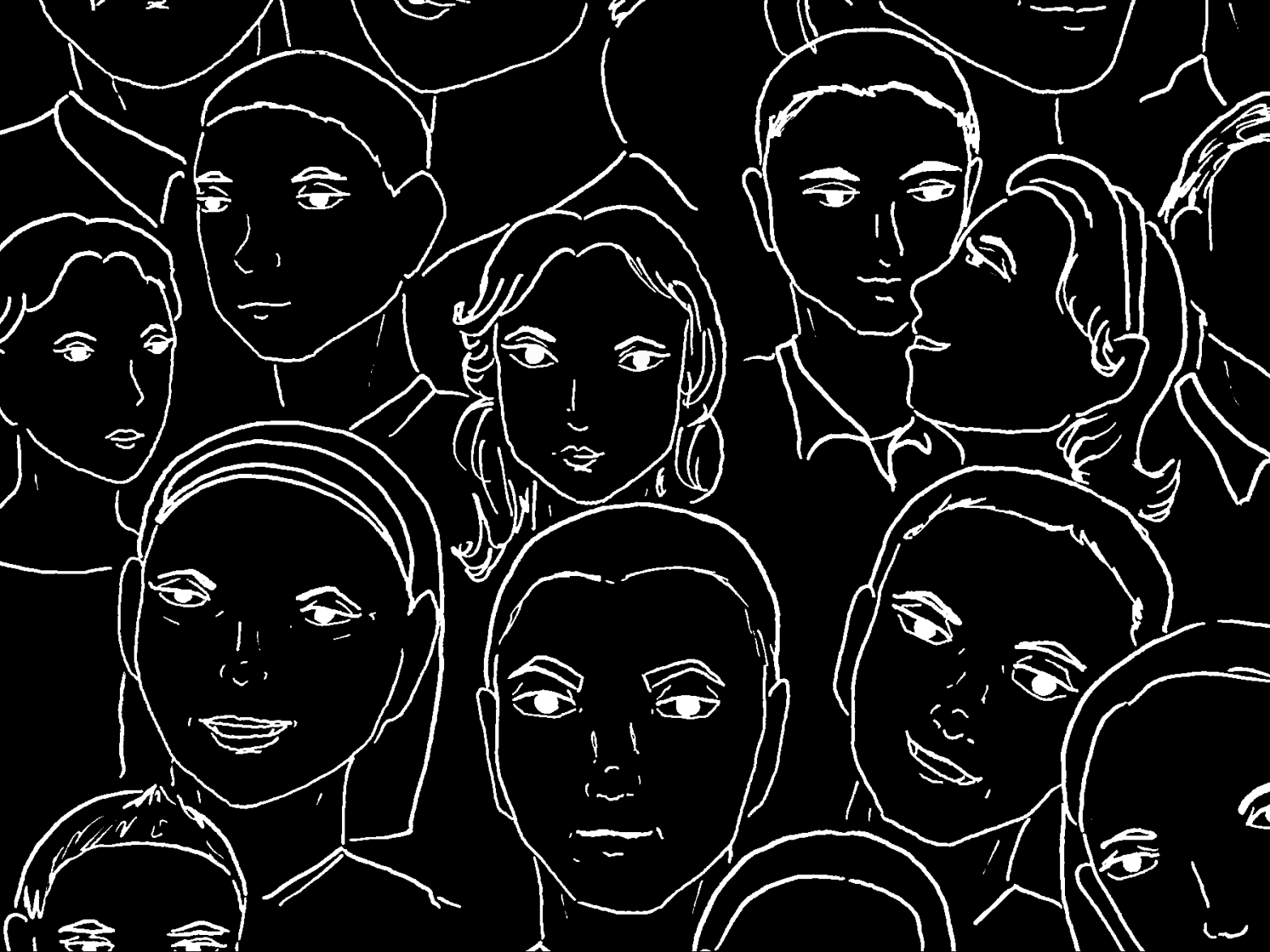 Drawing of overlapping faces